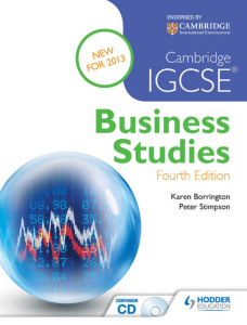 IG人文与社会科学教材下载《Cambridge IGCSE Business Studies 4th edition》