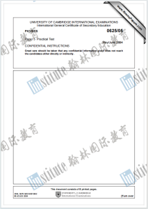 IGCSE物理2004年真题保密指令下载《Cambridge IGCSE Physics Paper 5 Practical Test May/June 2004 Confidential Instructions》